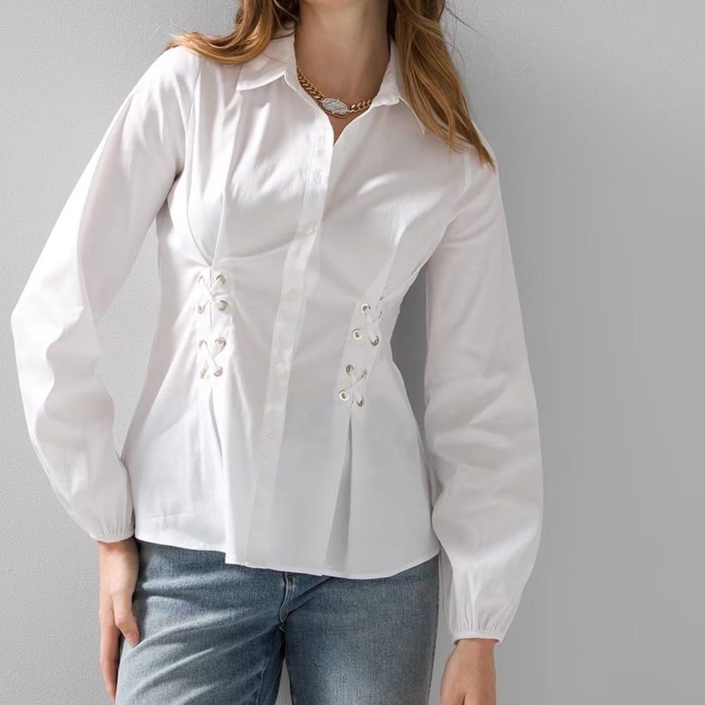 NWT BHWM Grommet Poplin Shirt - Picture 1 of 5